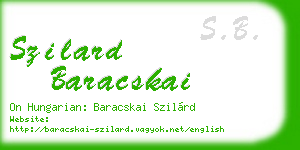 szilard baracskai business card